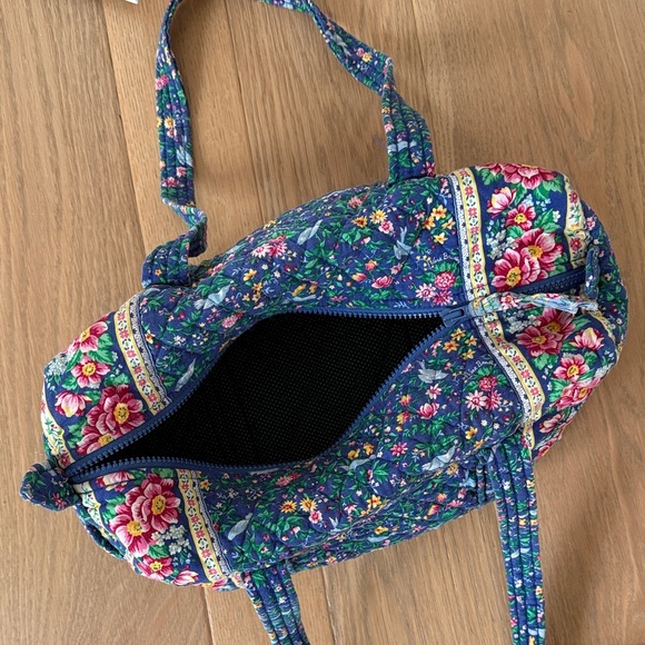 Vera Bradley Blue Floral Fabric Tote Bag Large - Picture 3 of 8